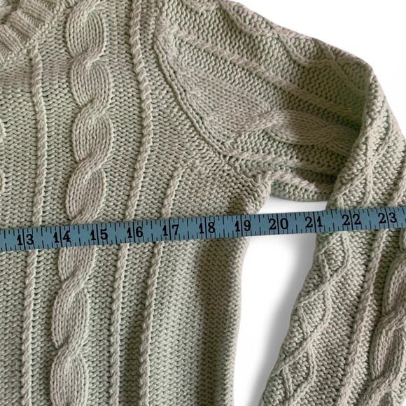 Mint Green Cable Knit fisherman sweater chunky winter - Picture 3 of 6